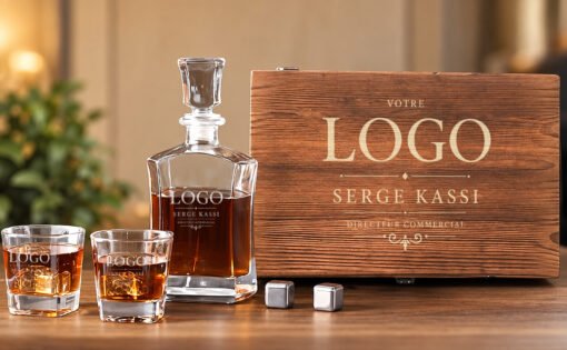 Coffret whisky Prestige, modèle « Excellence entreprise », vue 8 — exemple de personnalisation.
