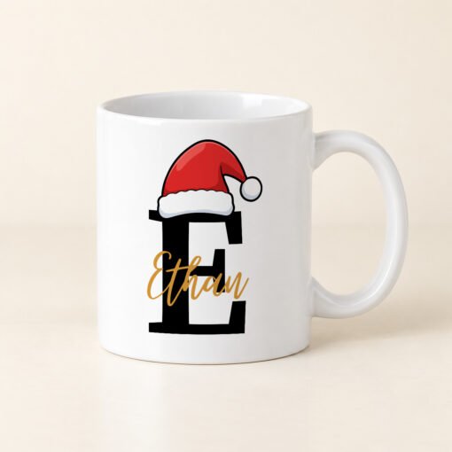 Mug de Noël 330 ml — Initiale simple · Ethan