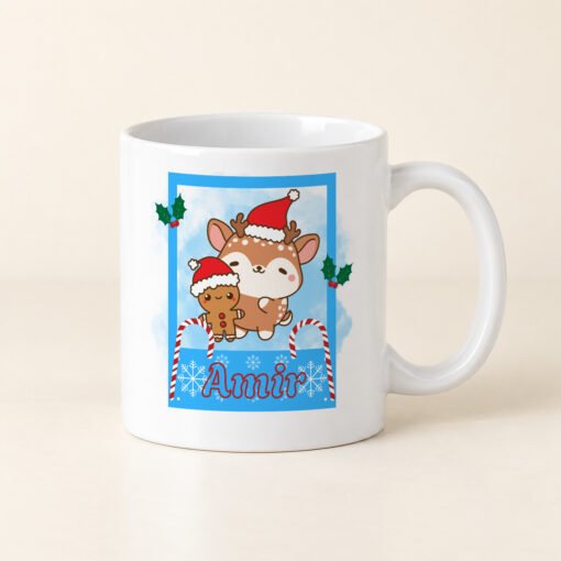 Mug de Noël 330 ml — Renne et pain d’épices · bleu